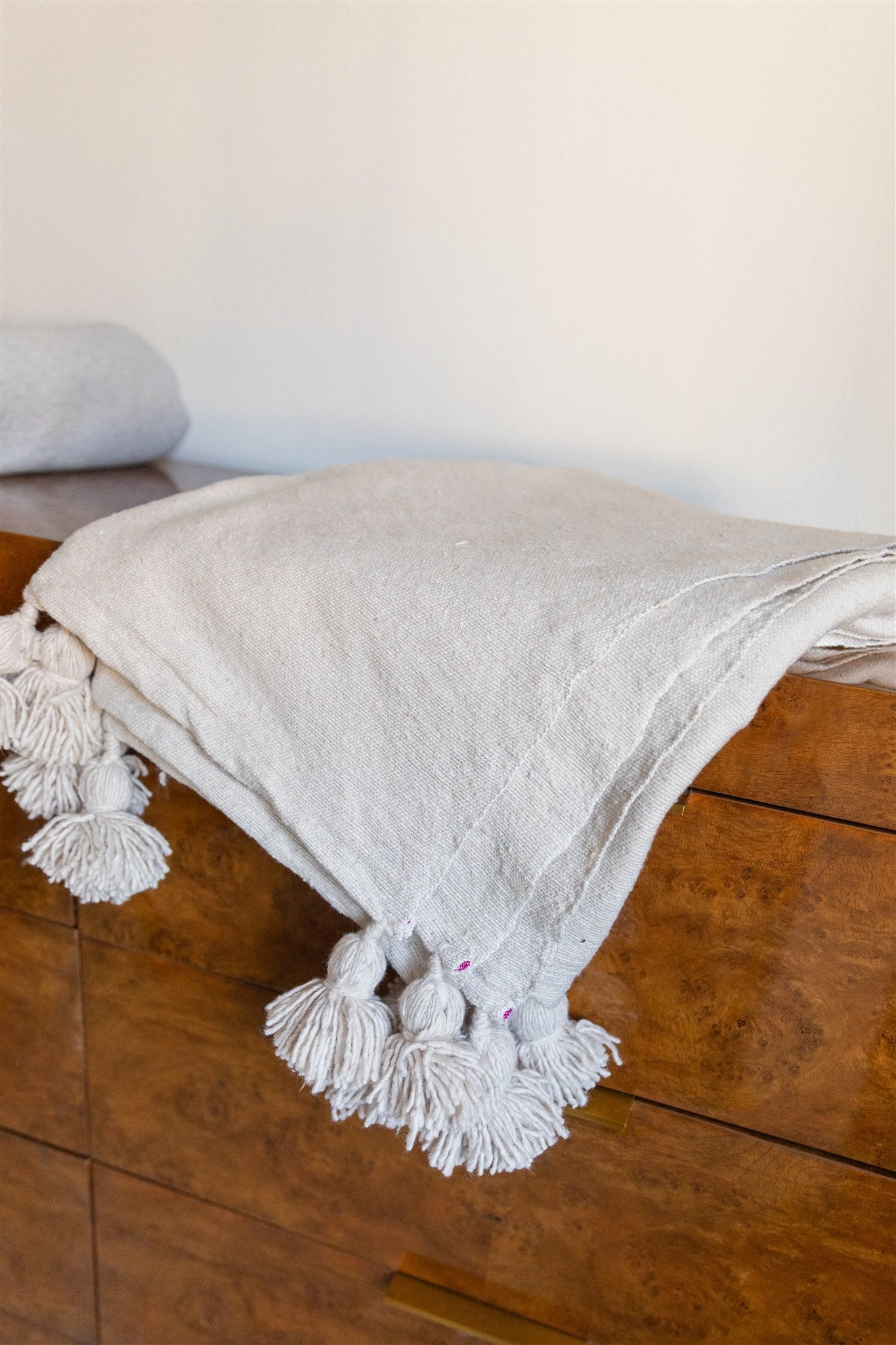 Beige Large Throw - Organic, 100% Wool